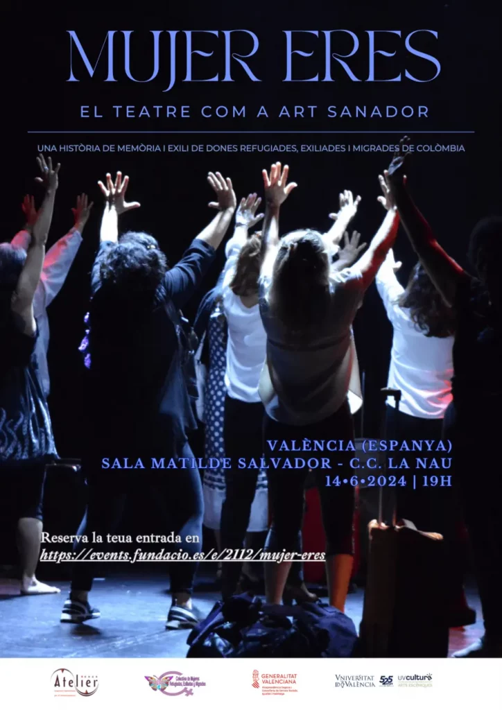 Cartel obra MujerEres refugiadas  exiliadas- migradas Valencia