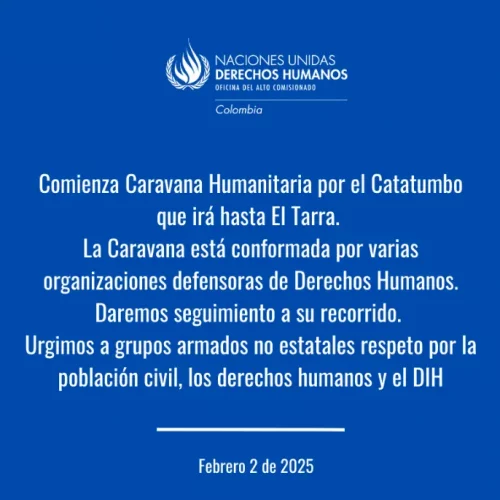Cartel Caravana-Humanitaria ONU por el Catacumbo