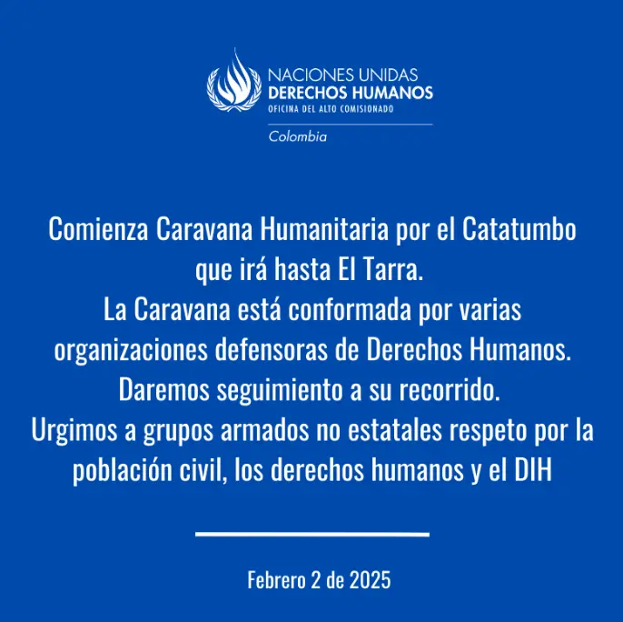 Cartel Caravana-Humanitaria ONU por el Catacumbo