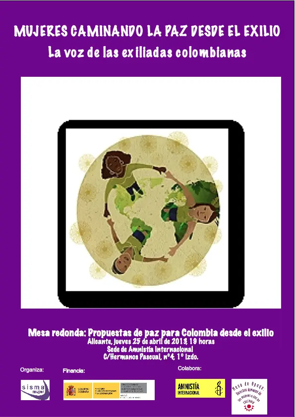 Cartel Caminando por la Paz desde el Exilio, abril 2013